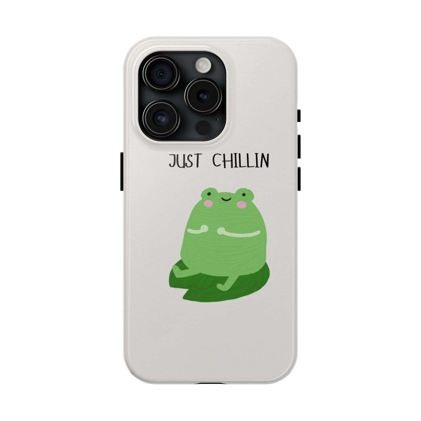 Phone Case - Cute Frog Sitting on Lily Pad Design