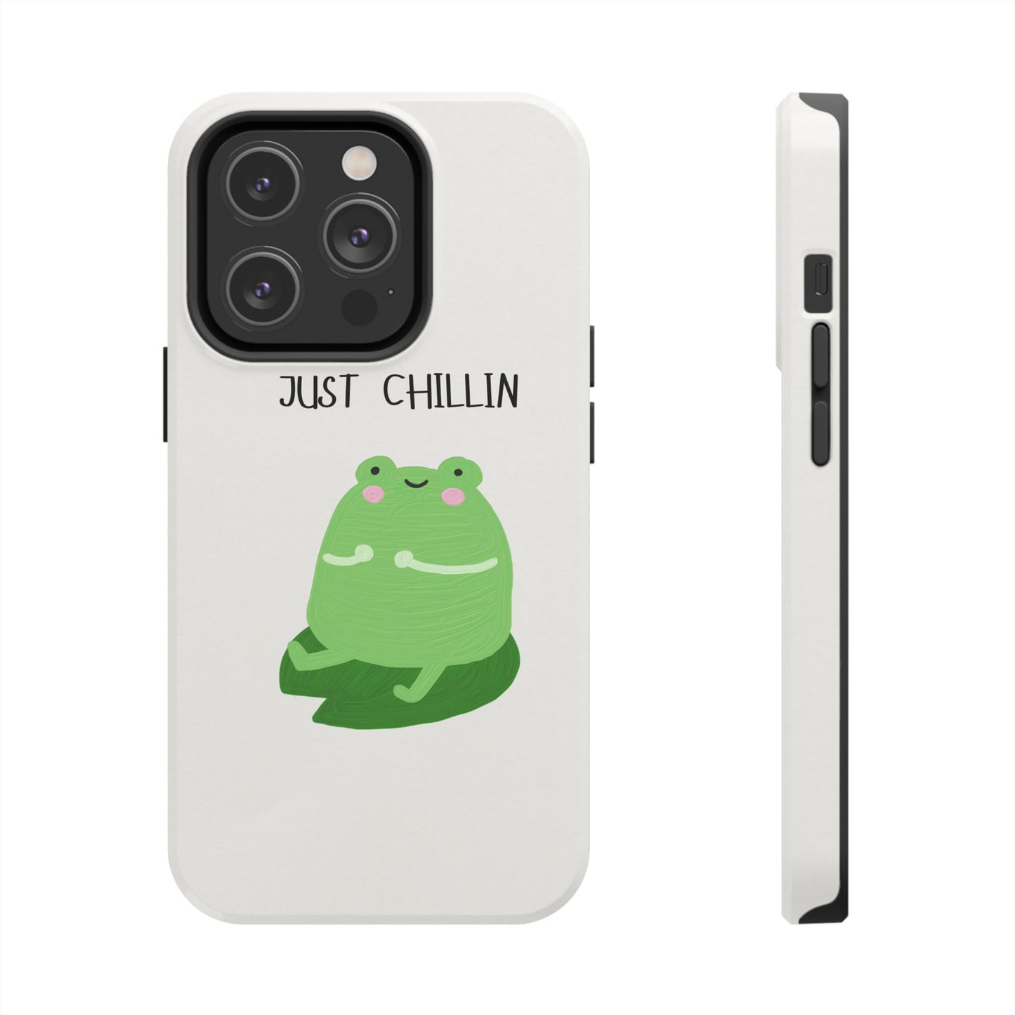 Phone Case - Cute Frog Sitting on Lily Pad Design