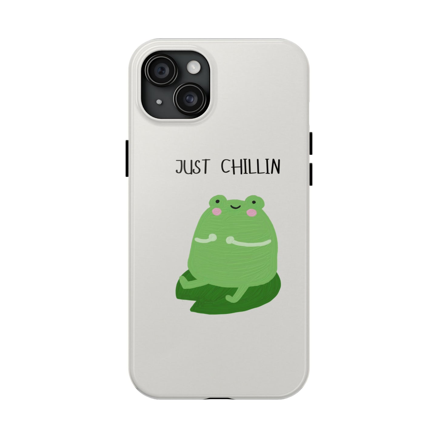 Phone Case - Cute Frog Sitting on Lily Pad Design