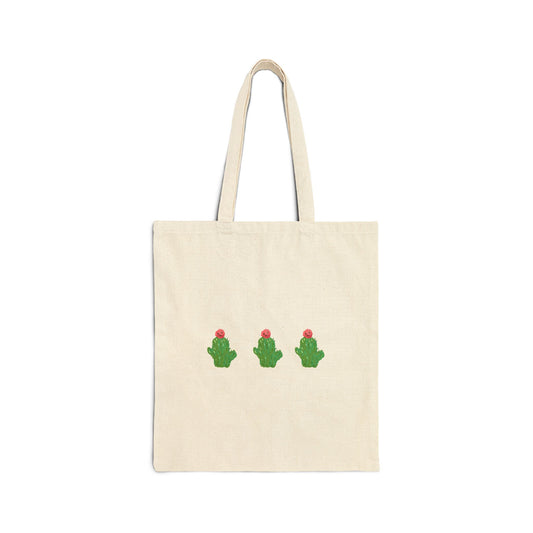 Cute Cactus-Cotton Canvas Tote Bag