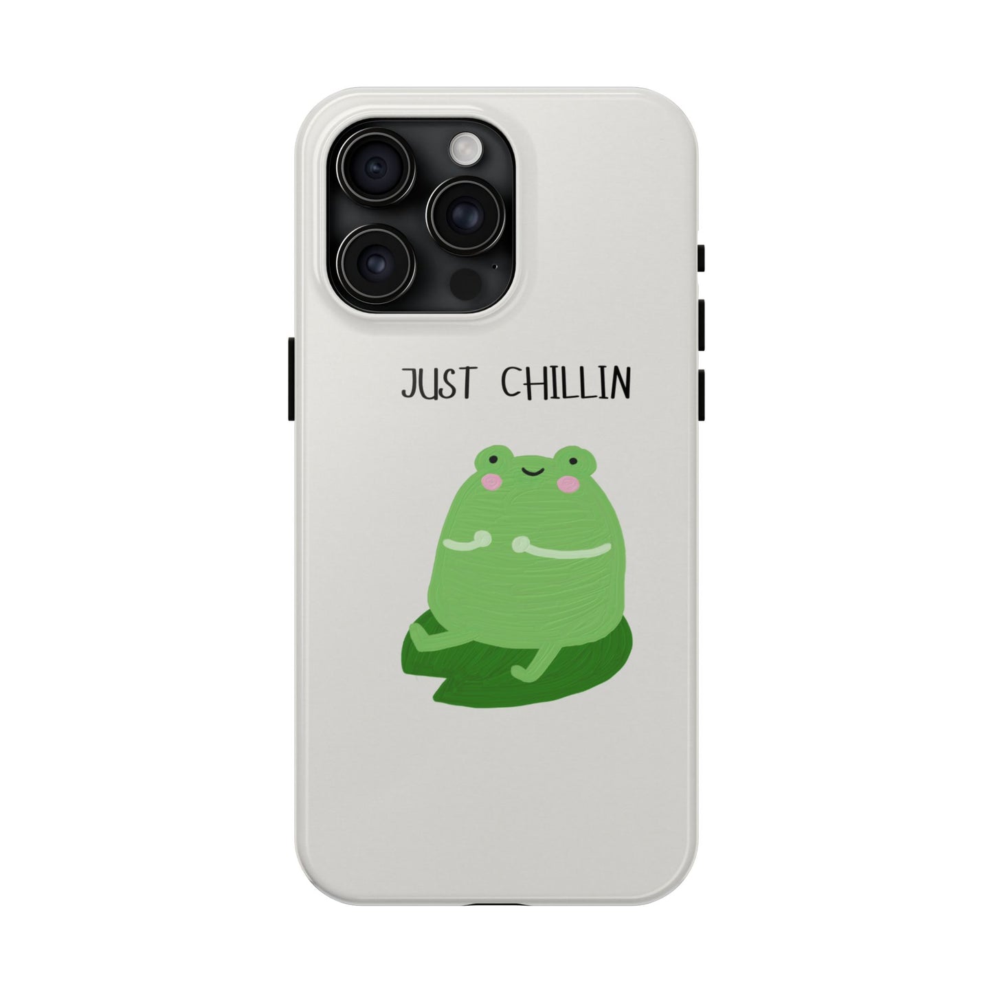 Phone Case - Cute Frog Sitting on Lily Pad Design