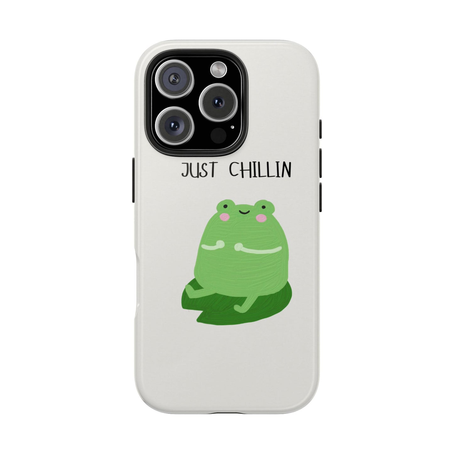 Phone Case - Cute Frog Sitting on Lily Pad Design