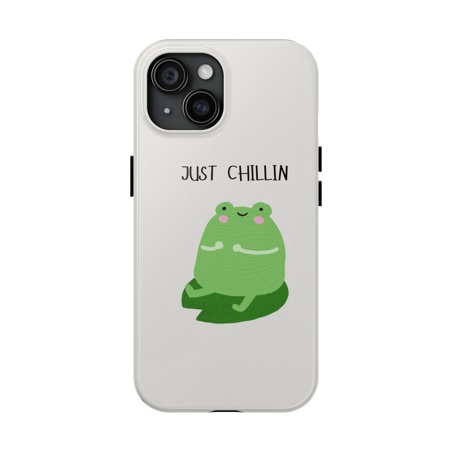 Phone Case - Cute Frog Sitting on Lily Pad Design