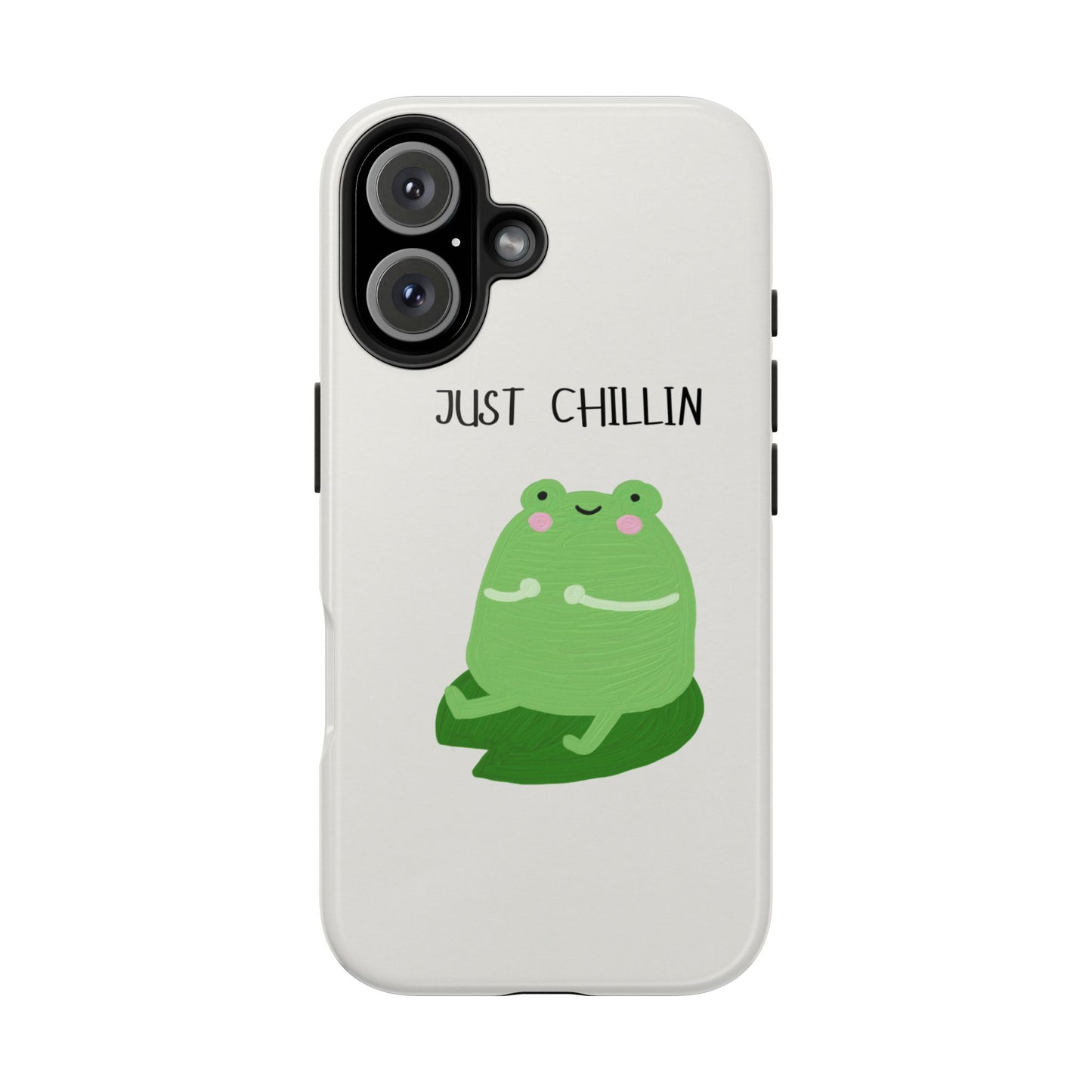 Phone Case - Cute Frog Sitting on Lily Pad Design