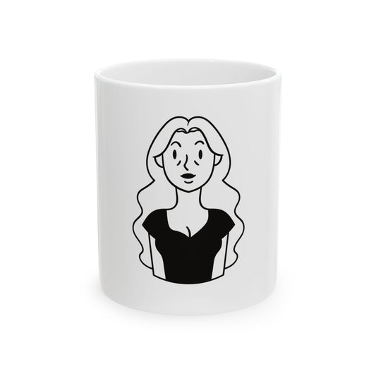 Friendly girl avatar Ceramic Mug