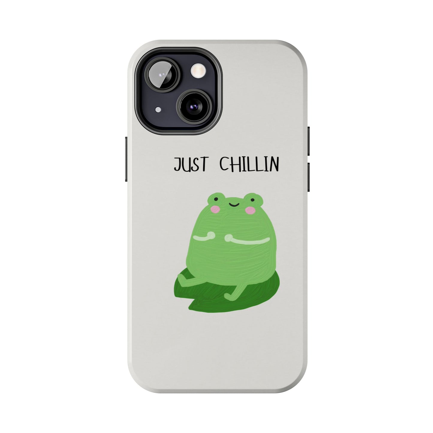 Phone Case - Cute Frog Sitting on Lily Pad Design