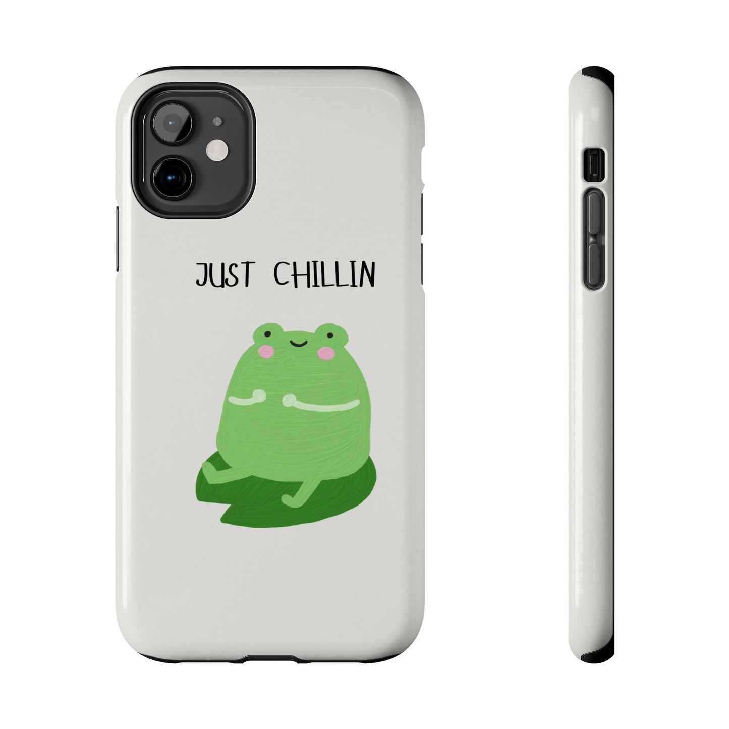 Phone Case - Cute Frog Sitting on Lily Pad Design