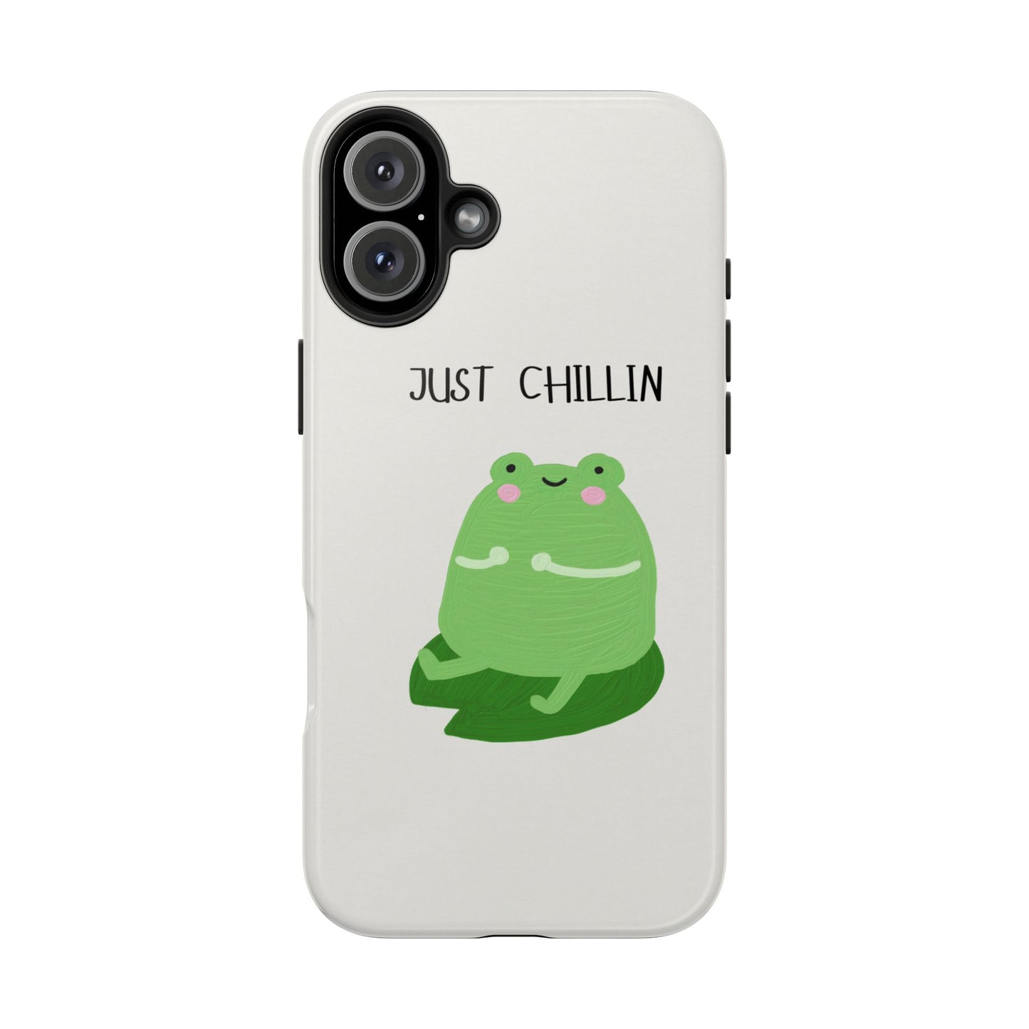 Phone Case - Cute Frog Sitting on Lily Pad Design