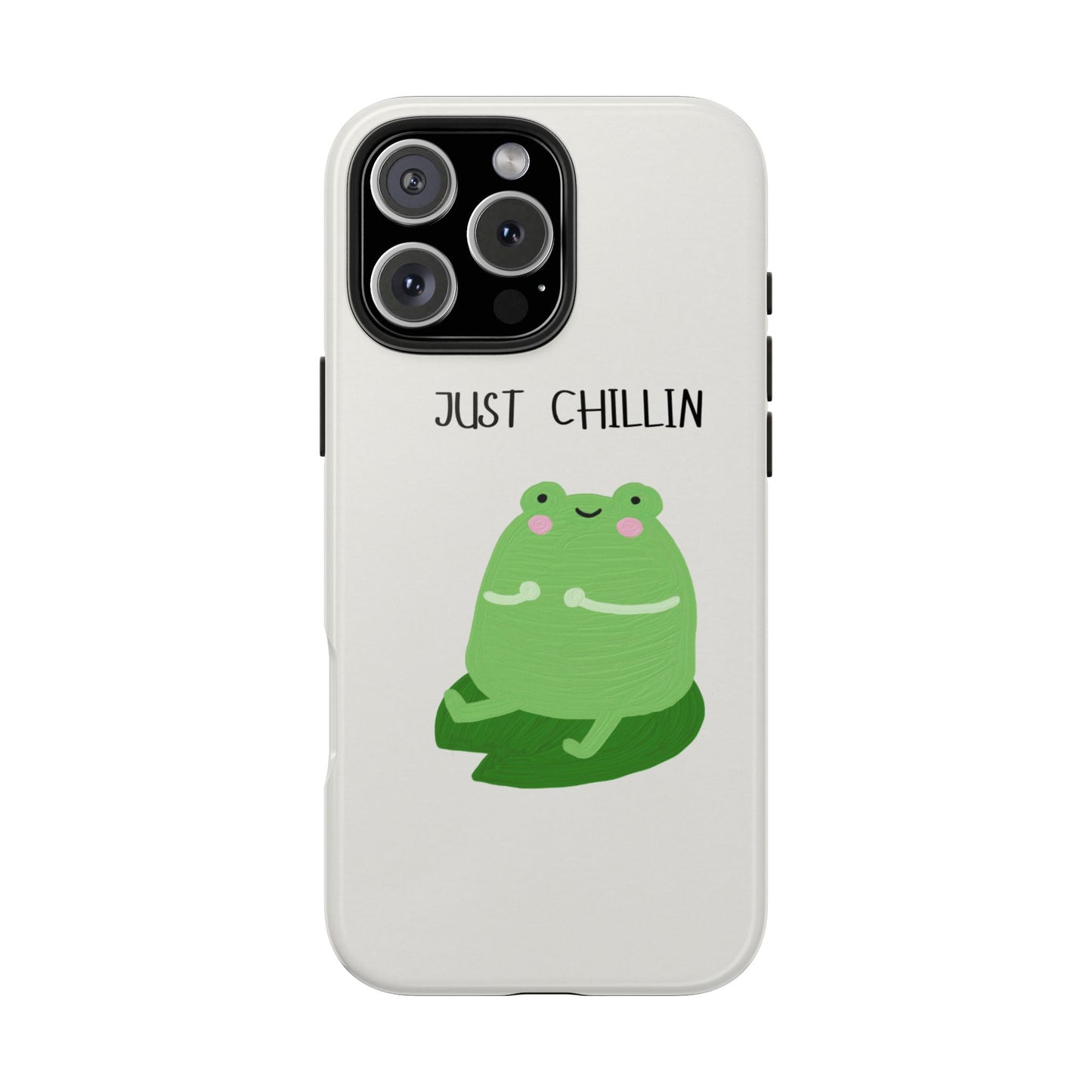 Phone Case - Cute Frog Sitting on Lily Pad Design