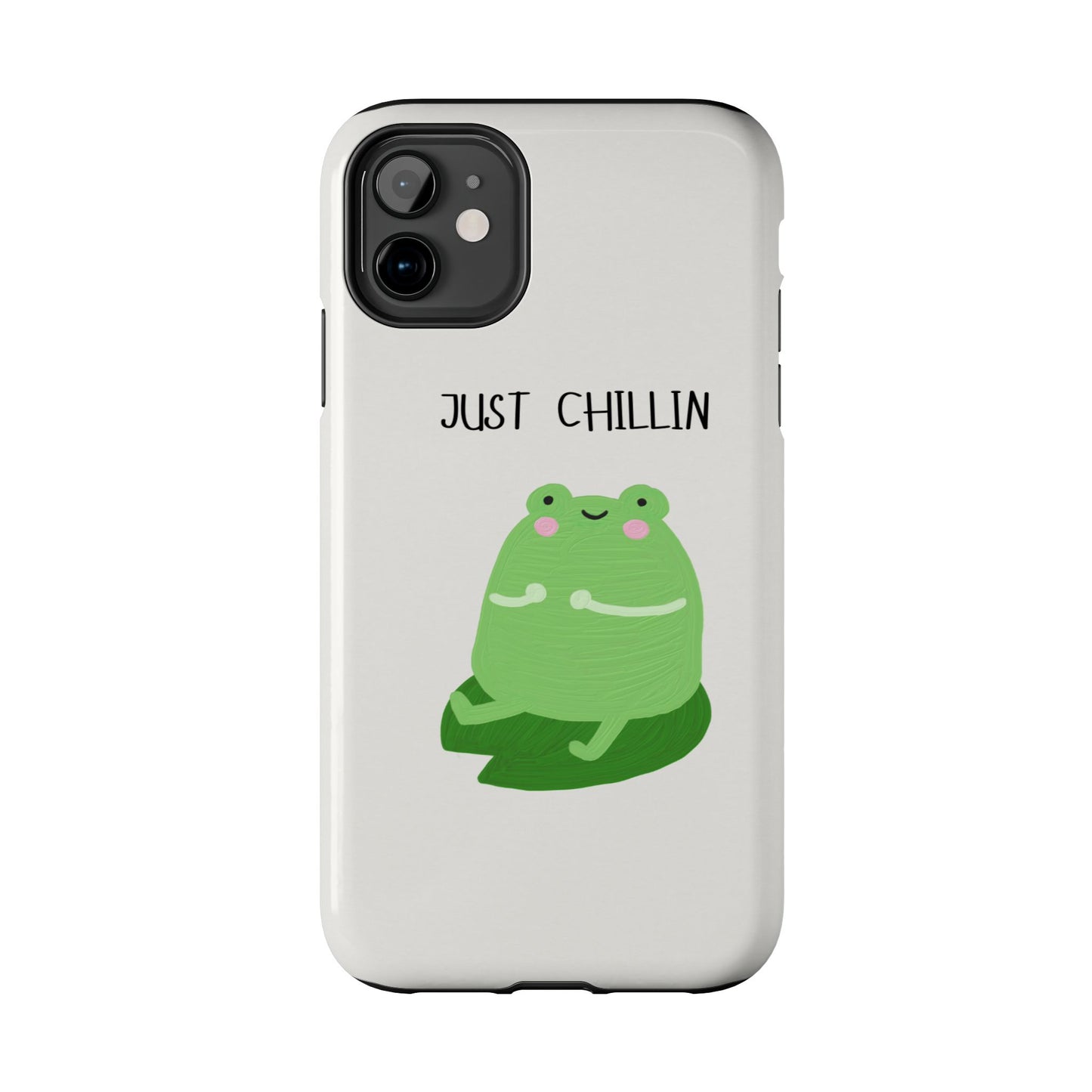 Phone Case - Cute Frog Sitting on Lily Pad Design